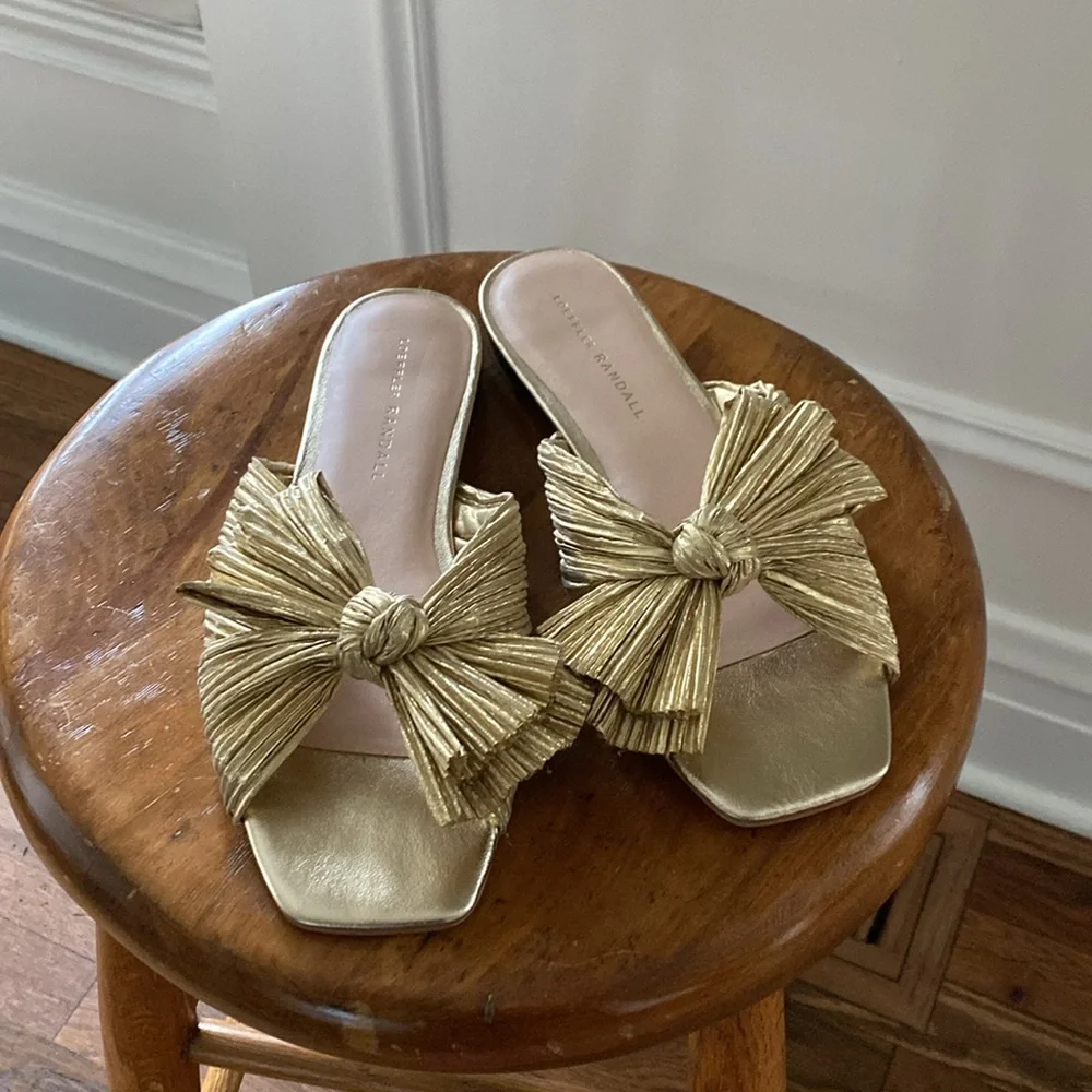 Loeffler Randall Gold Daphne Sandal - Picture 2 of 9